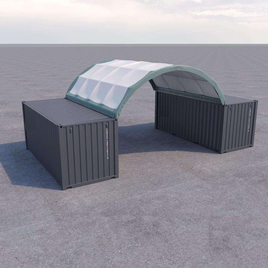20’ x 20’ Fabric Container Shelter - Tupcan Pty Ltd