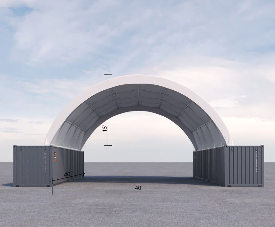 40’ x 40’ Fabric Container Shelter - Tupcan Pty Ltd