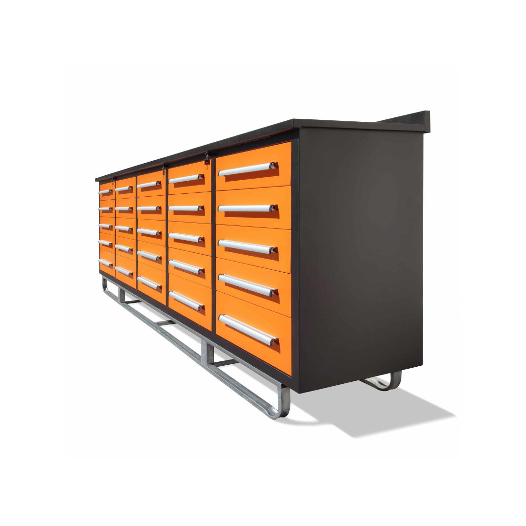 M&B | 10’ Workbench Cabinet with 25 Drawers - Tupcan Pty Ltd