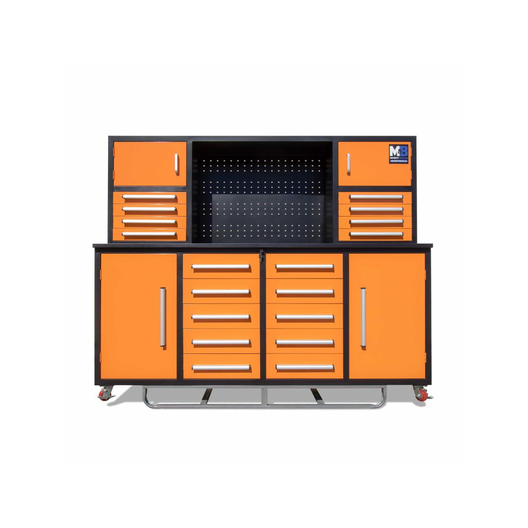 M&B | 7’ Workbench Cabinet with 18 Drawers - Tupcan Pty Ltd